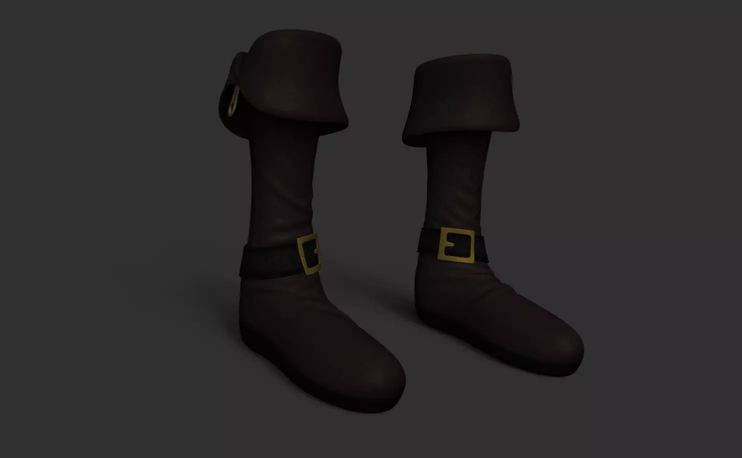 Long Boots - Pirate - Witch or Cowboy Low-poly 3D model_0