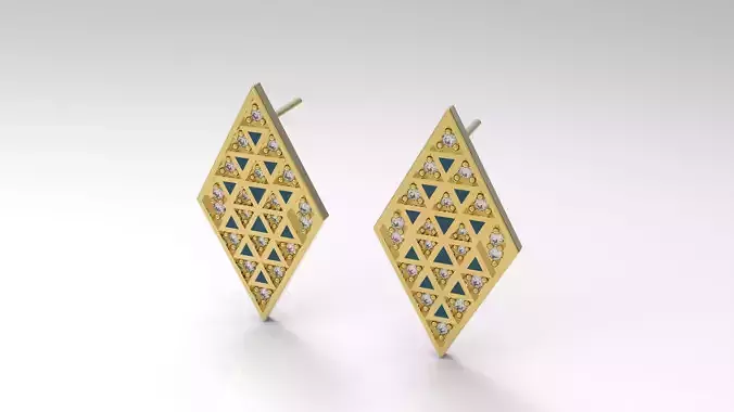 Model 122 Enamel Earrings With Diamonds