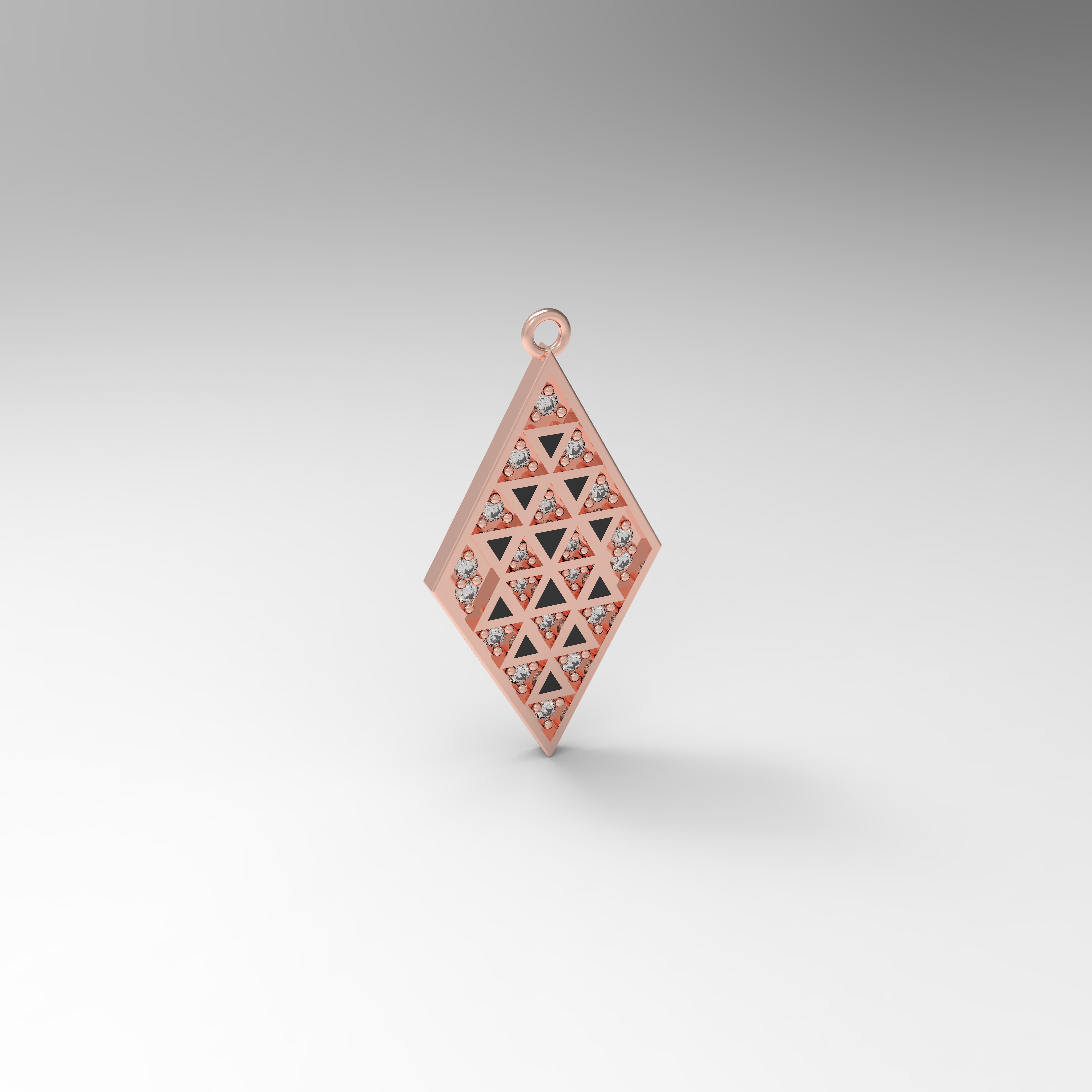 Model 123 Enamel Triangle Necklace With Diamonds 3D print model_1