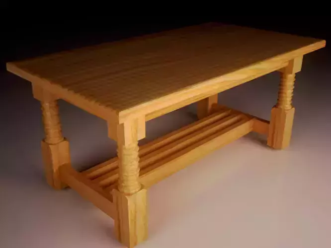 Wooden textured coffee table 3D model