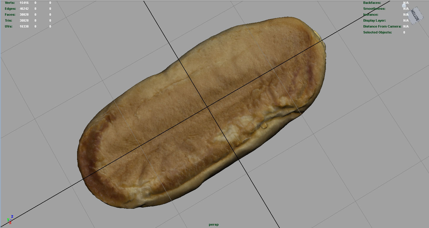 Milk Bread Low-poly 3D model_9