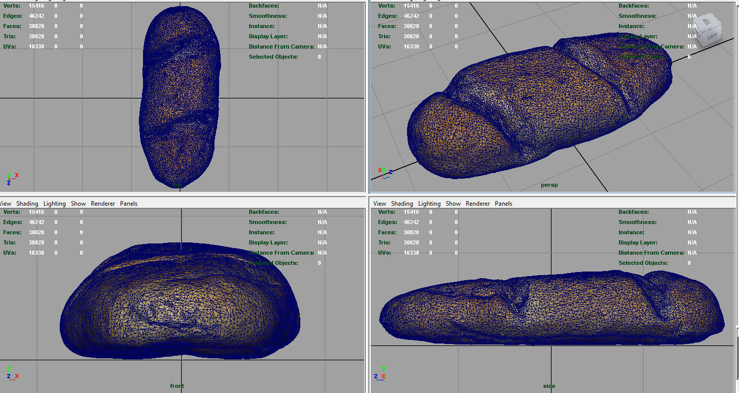 Milk Bread Low-poly 3D model_8