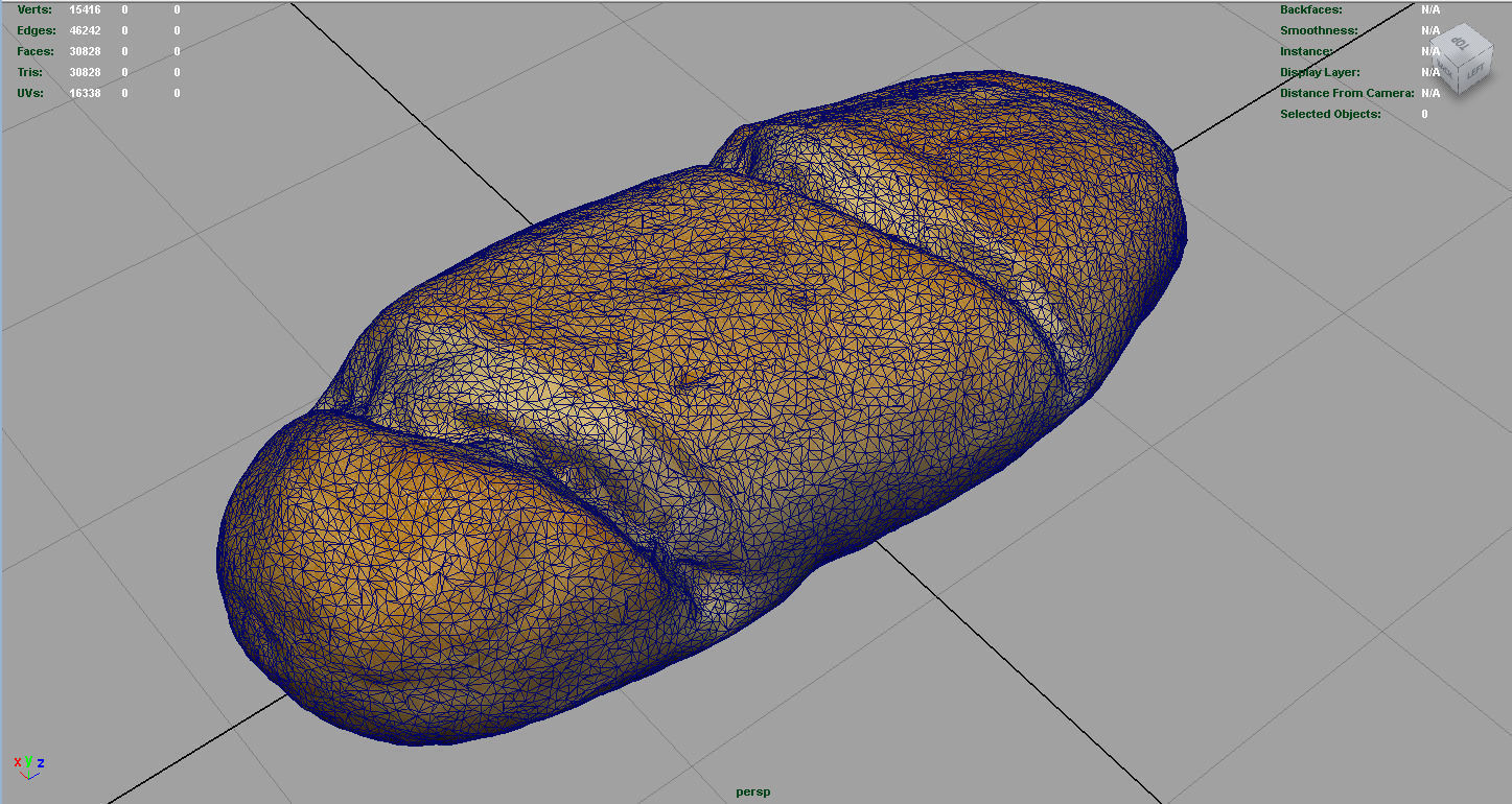 Milk Bread Low-poly 3D model_3