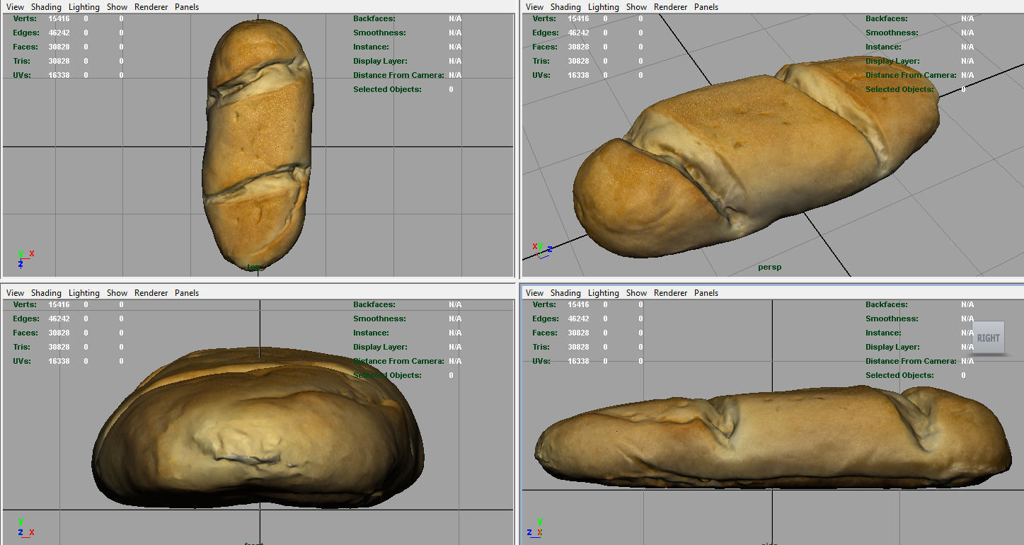 Milk Bread Low-poly 3D model_6