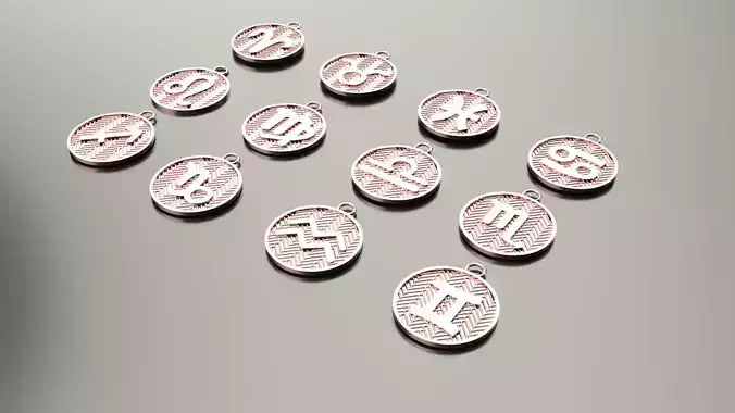 Model 136 Horoscope Necklace Zodiac Sign Jali 12 Necklace