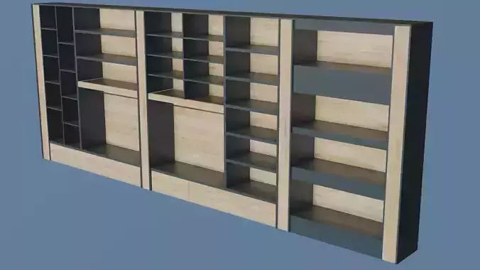 Shelves 2 bookcase with and drawers