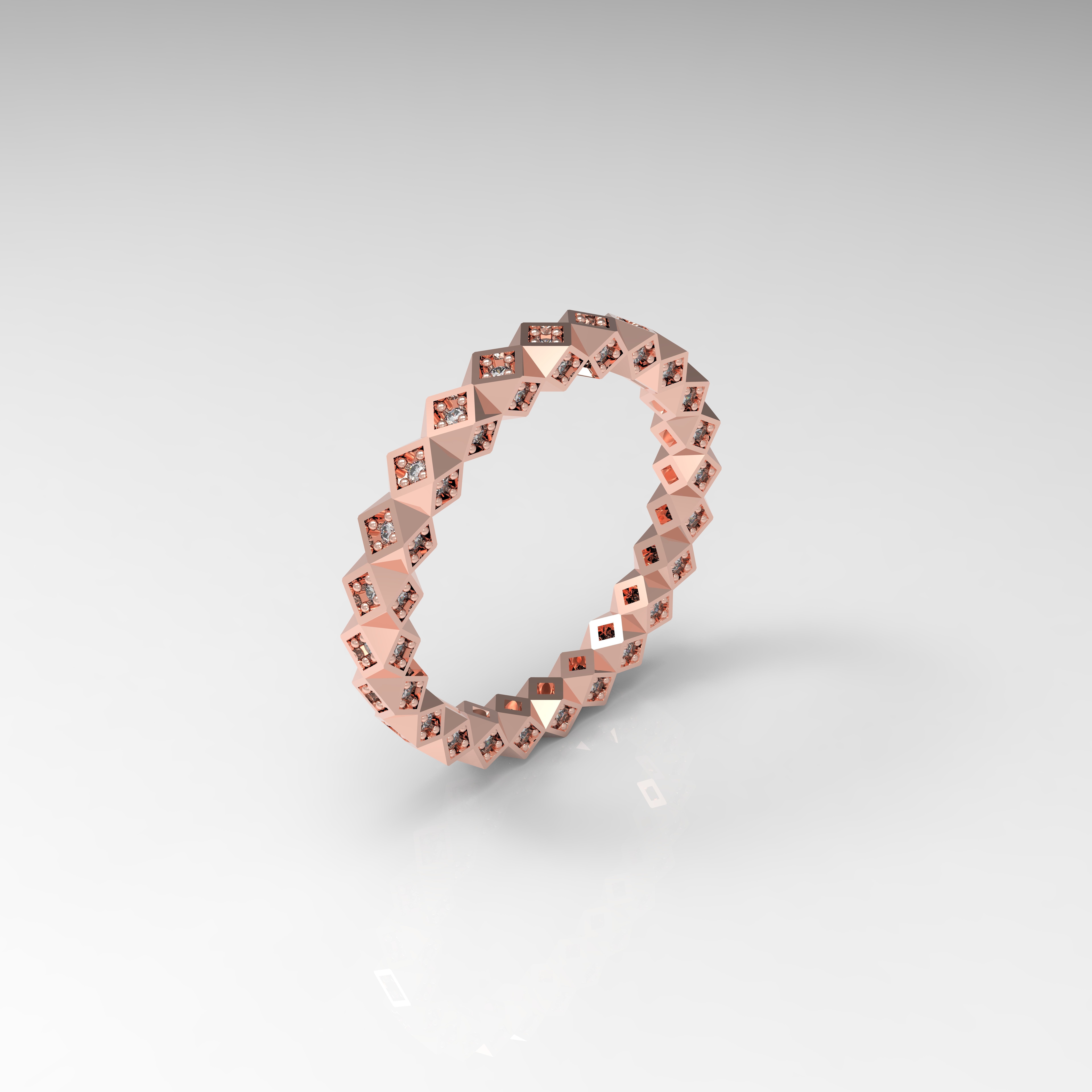 Model 140 Side Pave Diamond Ring US Size 3D print model_1
