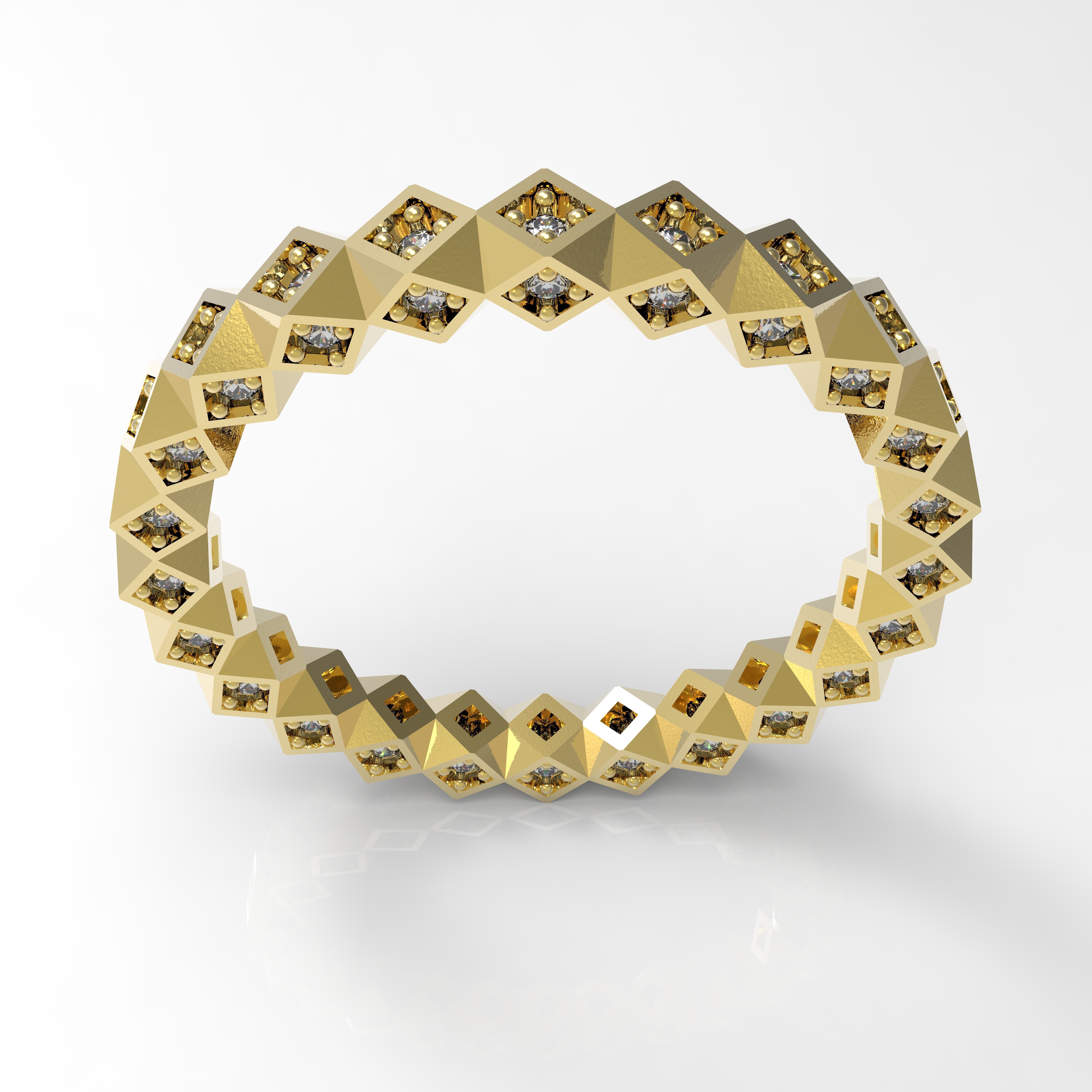 Model 140 Side Pave Diamond Ring US Size 3D print model_3