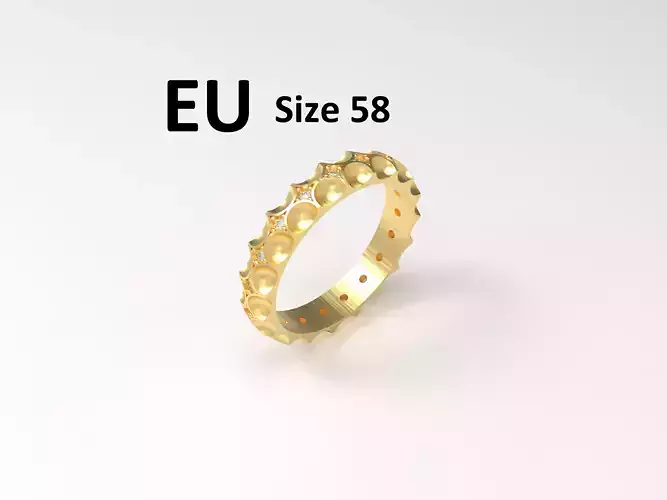 Model 146 Louis Vuitton Pave Diamond Ring EU Size