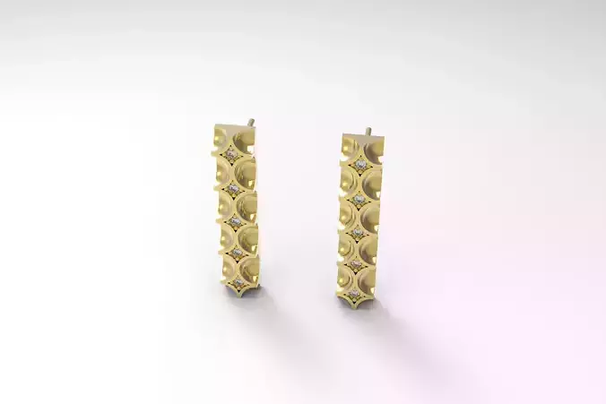 Model 150 Louis Vuitton Pave Diamond Earring LV