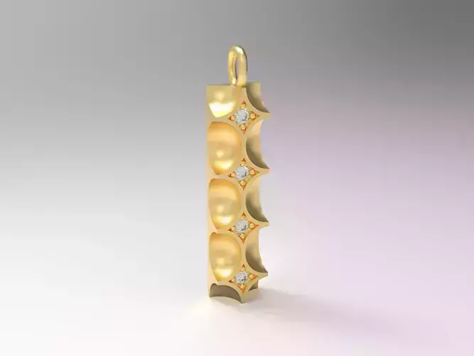 Model 153 Louis Vuitton Pave Diamond Necklace LV