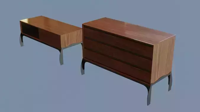 Sideboards bedside table and chest of drawers 3D model