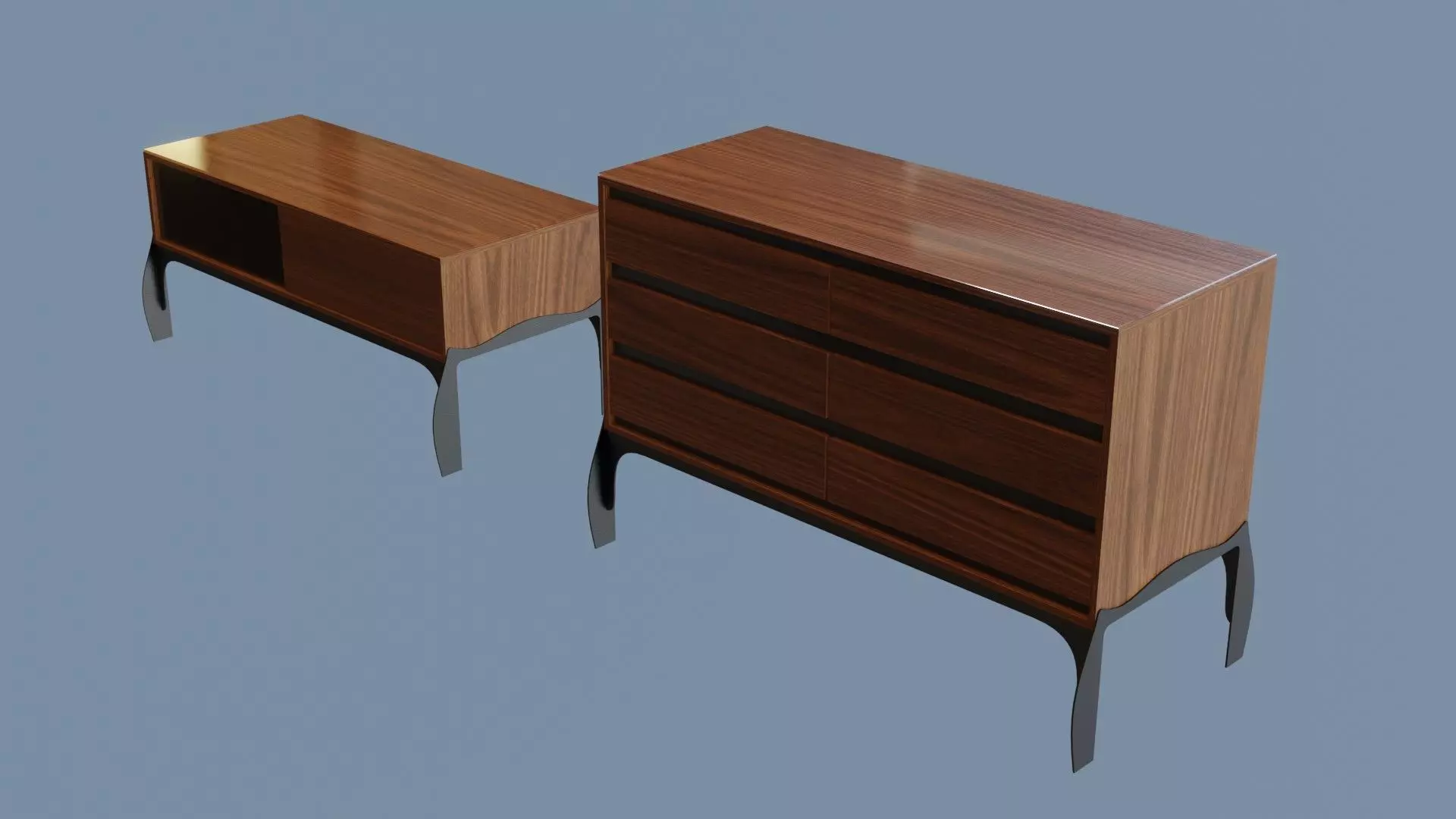Sideboards bedside table and chest of drawers 3D model_0