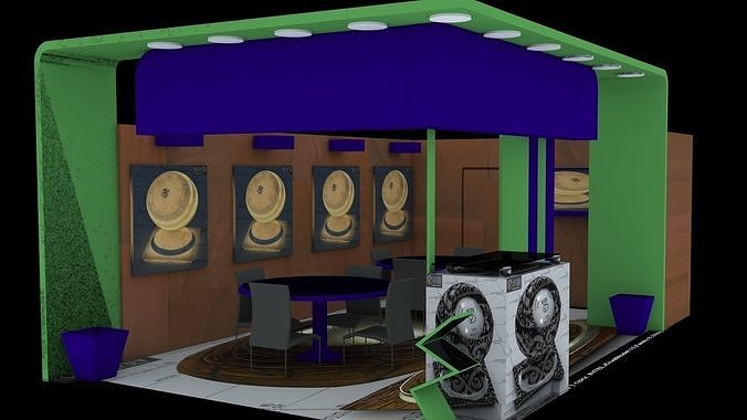 Exhibition Booth 3D model Free 3D model