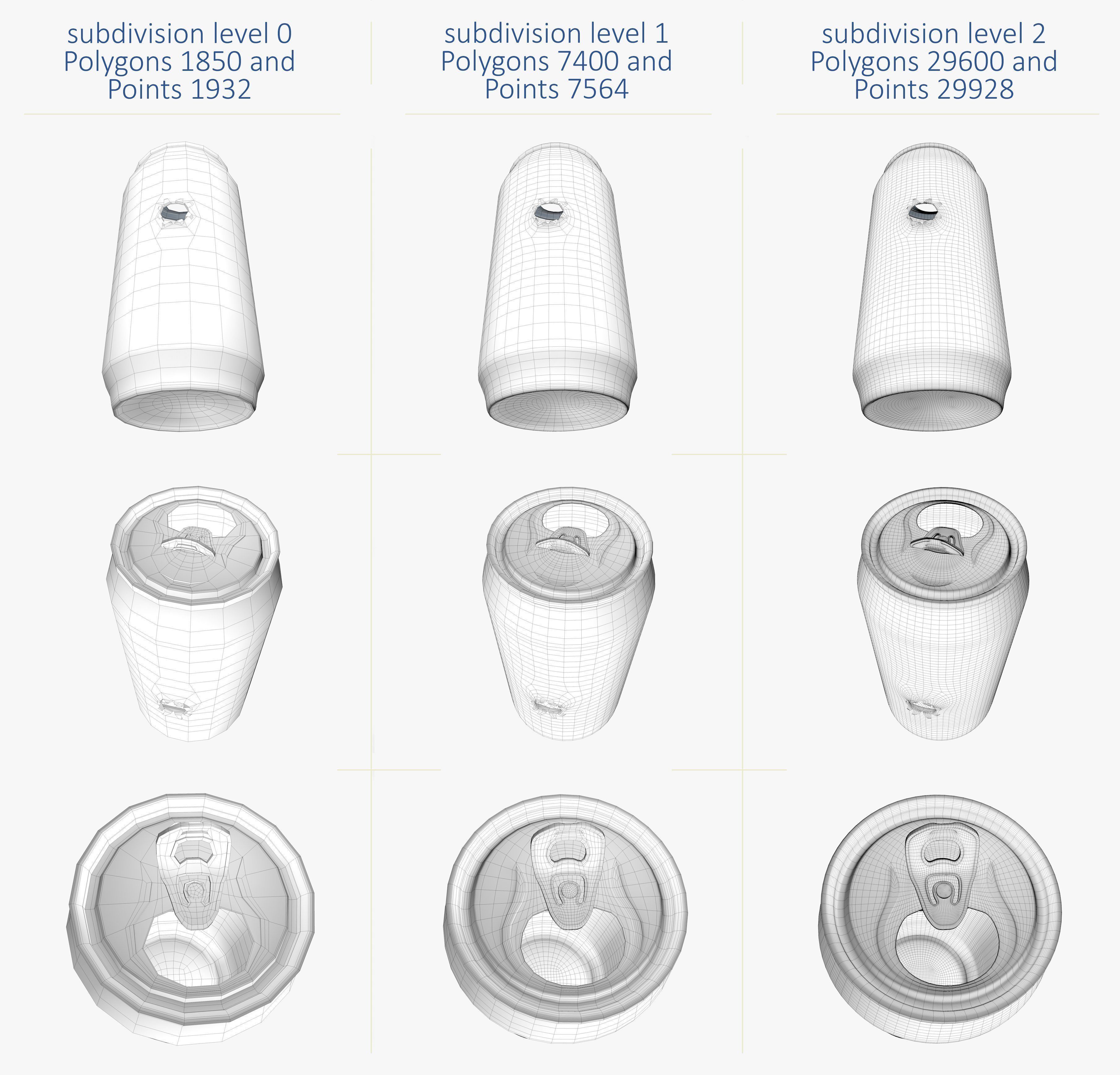 Can with bullet hole Low-poly 3D model_16