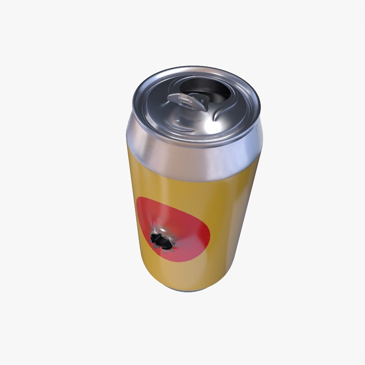 Can with bullet hole Low-poly 3D model_7