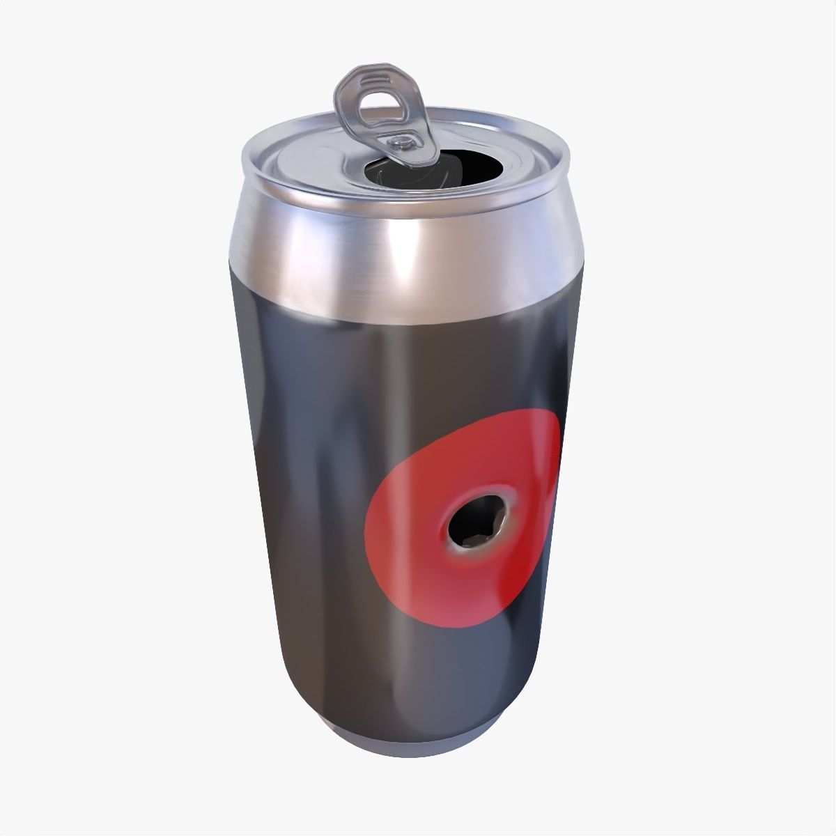 Can with bullet hole Low-poly 3D model_12