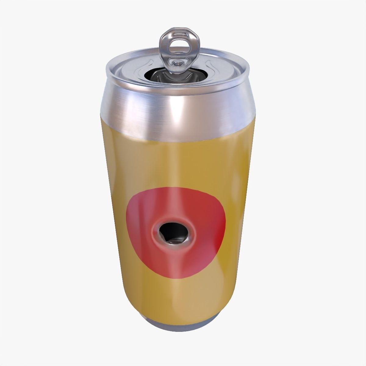 Can with bullet hole Low-poly 3D model_3