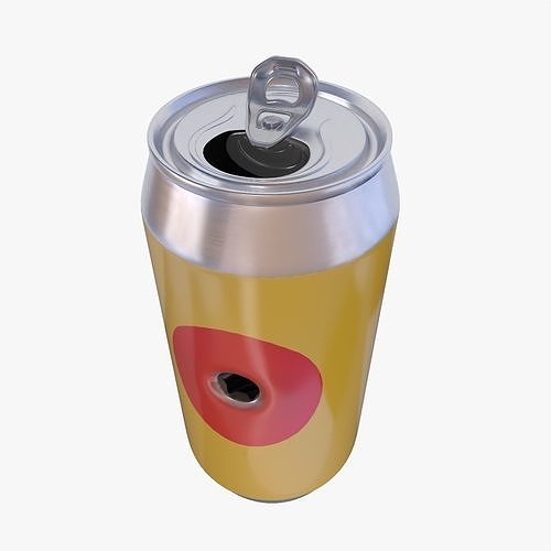 Can with bullet hole Low-poly 3D model