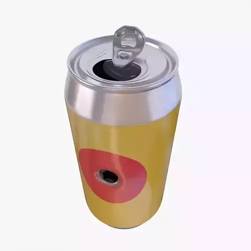 Can with bullet hole Low-poly 3D model