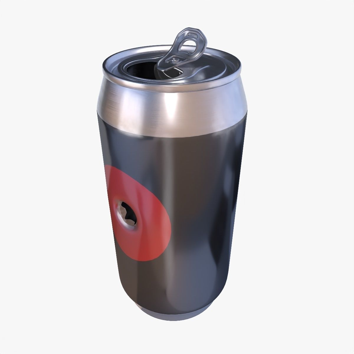Can with bullet hole Low-poly 3D model_8