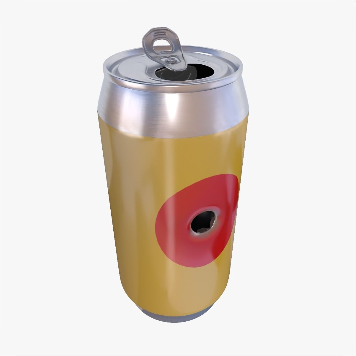 Can with bullet hole Low-poly 3D model_13
