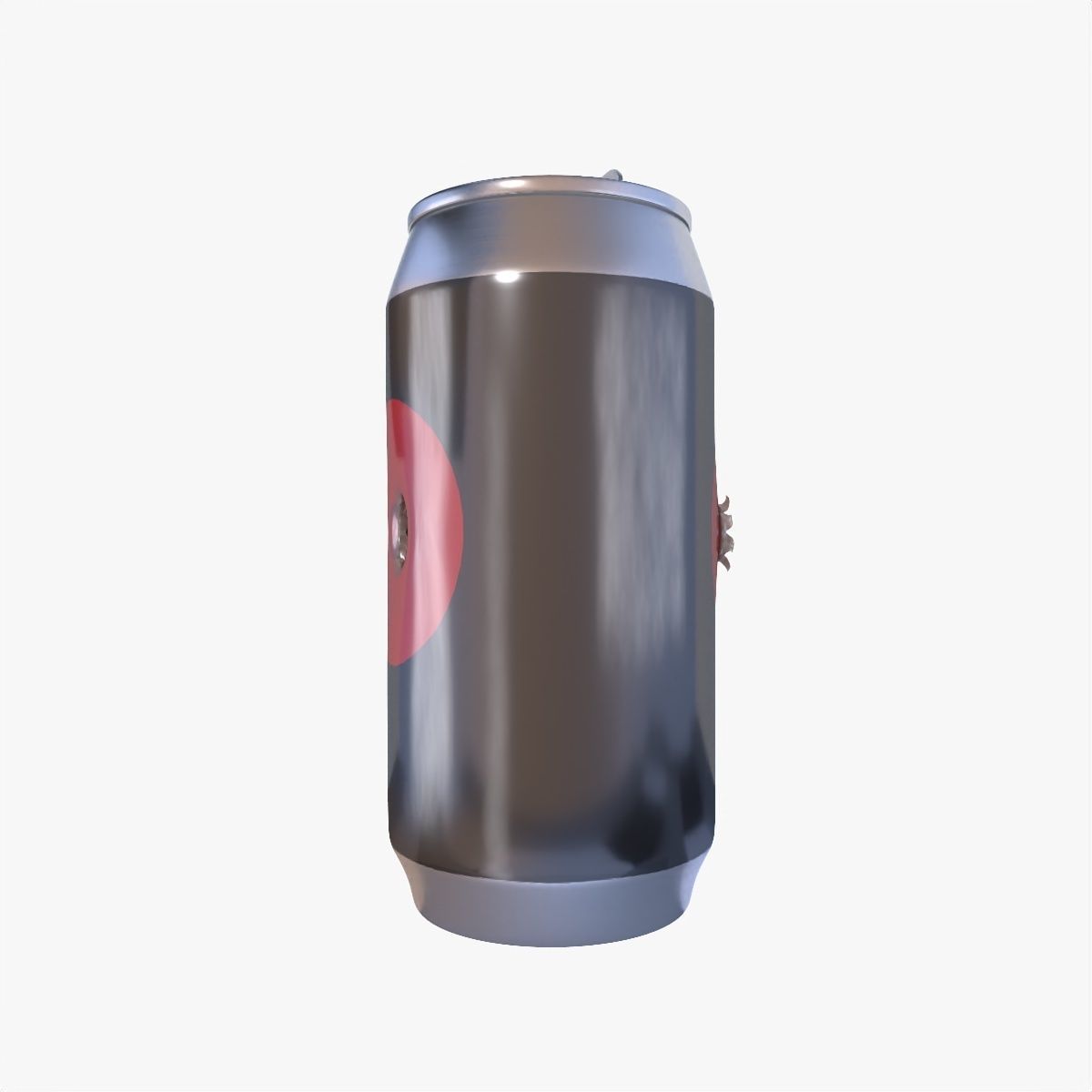 Can with bullet hole Low-poly 3D model_10