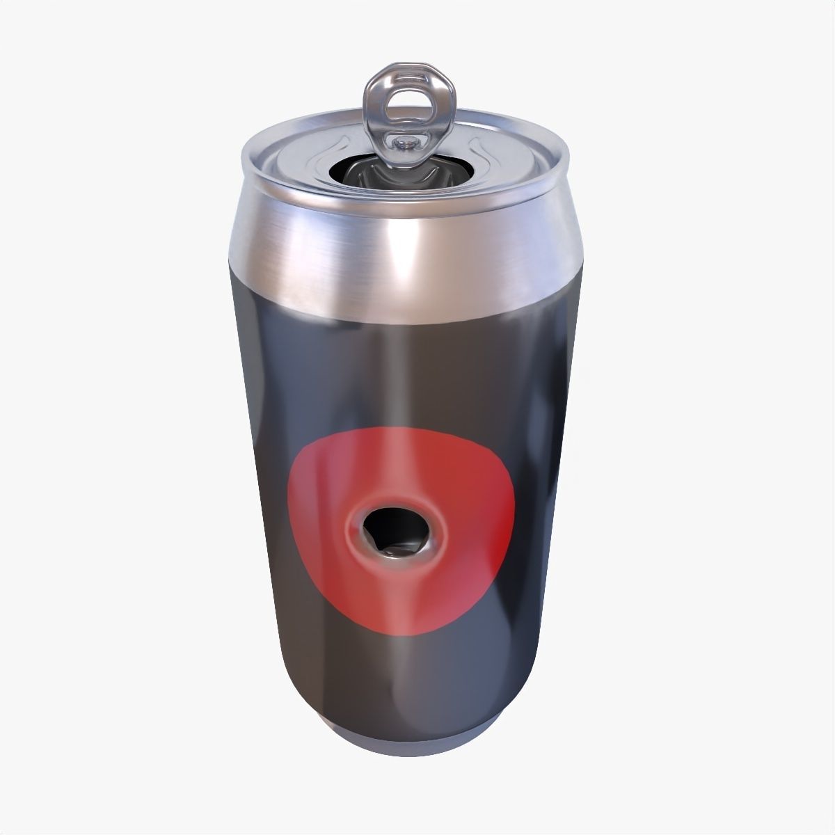 Can with bullet hole Low-poly 3D model_2