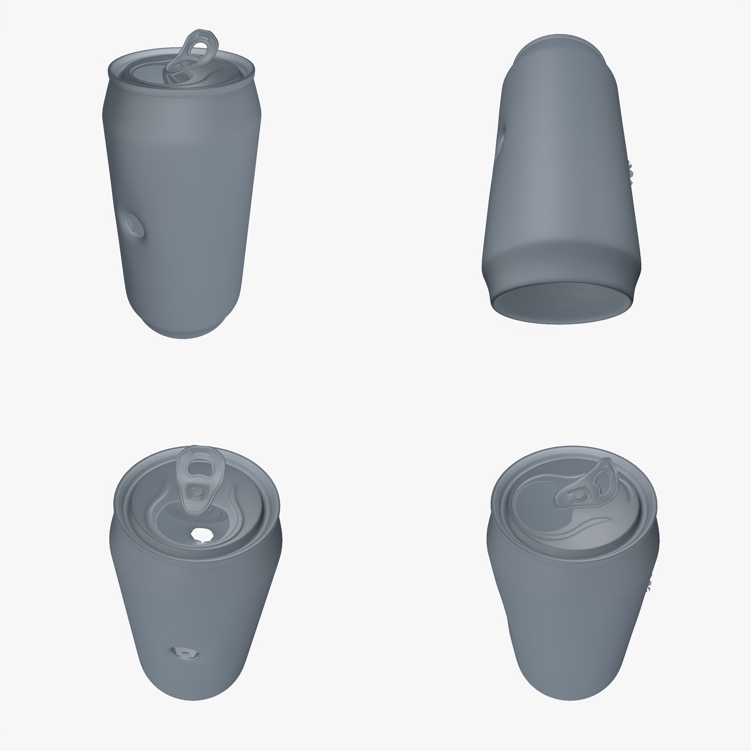 Can with bullet hole Low-poly 3D model_18