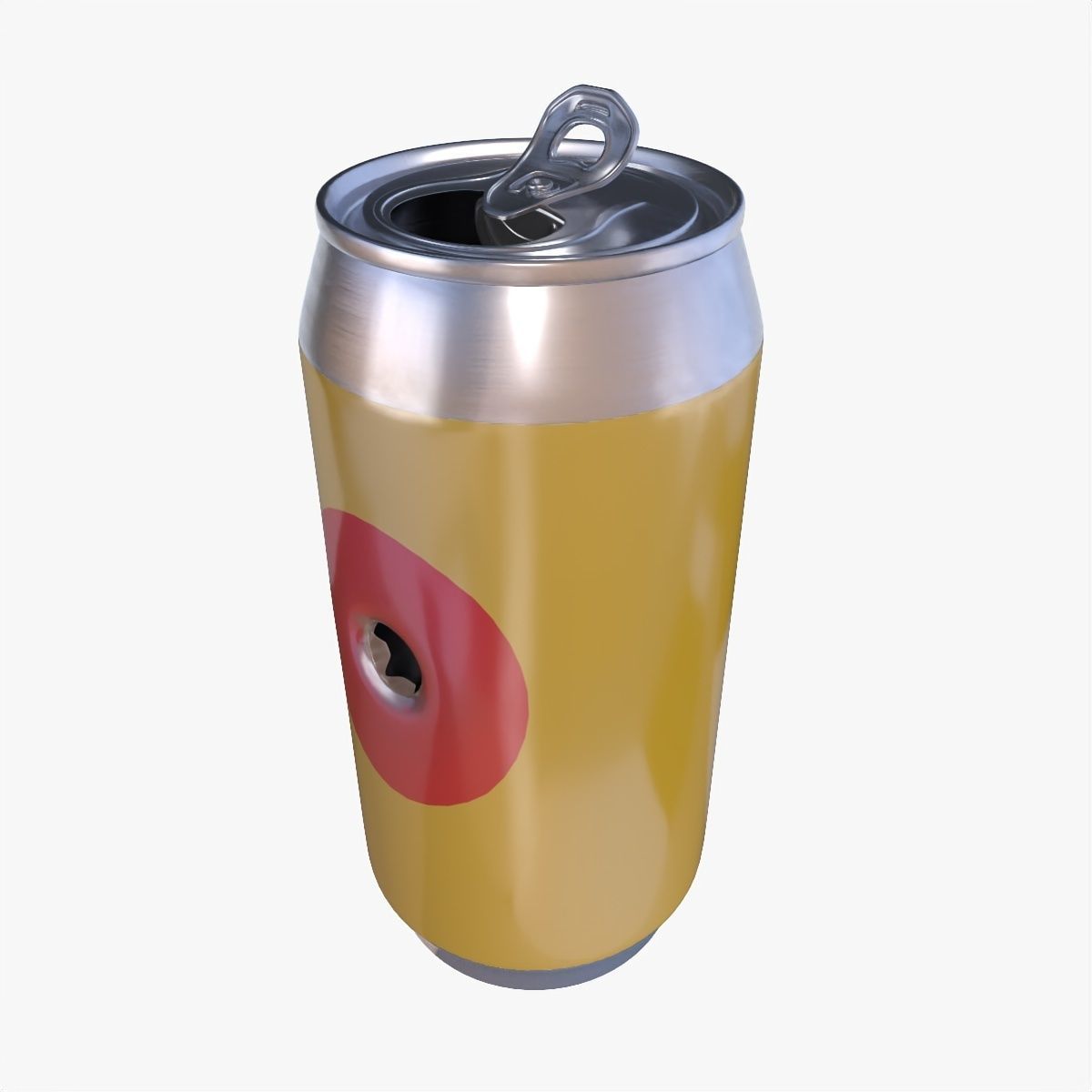 Can with bullet hole Low-poly 3D model_9