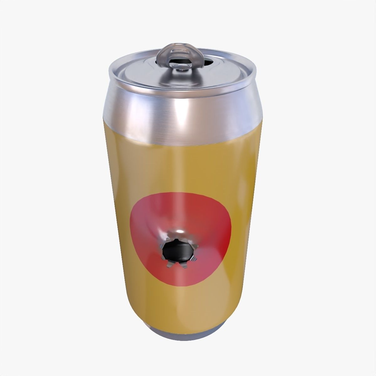 Can with bullet hole Low-poly 3D model_5