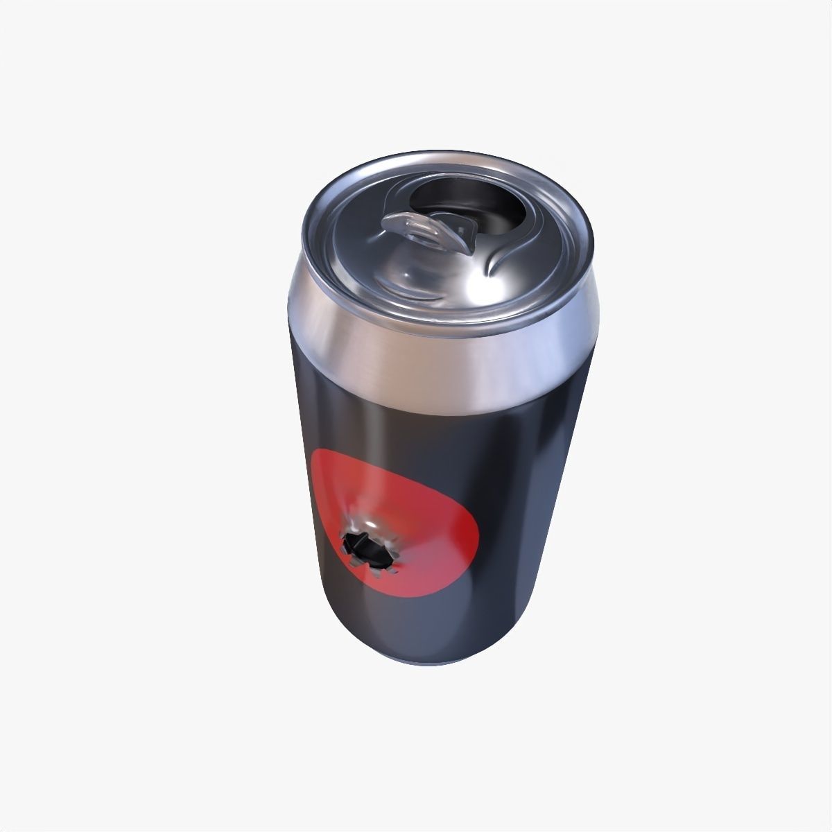 Can with bullet hole Low-poly 3D model_6