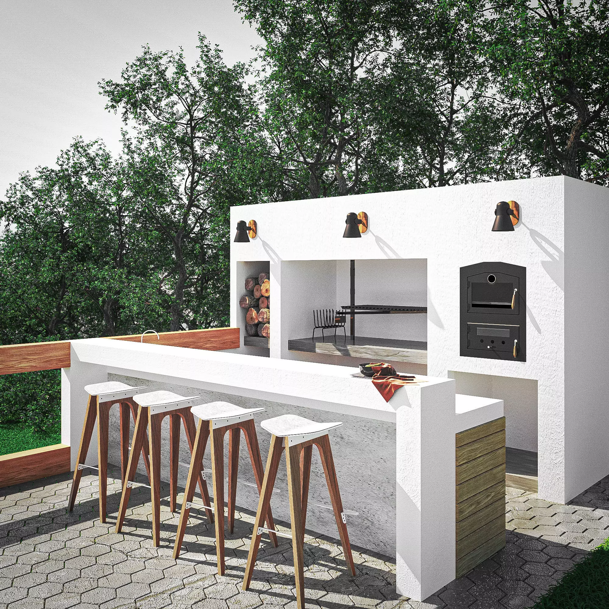 Quincho Barbecue  Grill 3D model_0