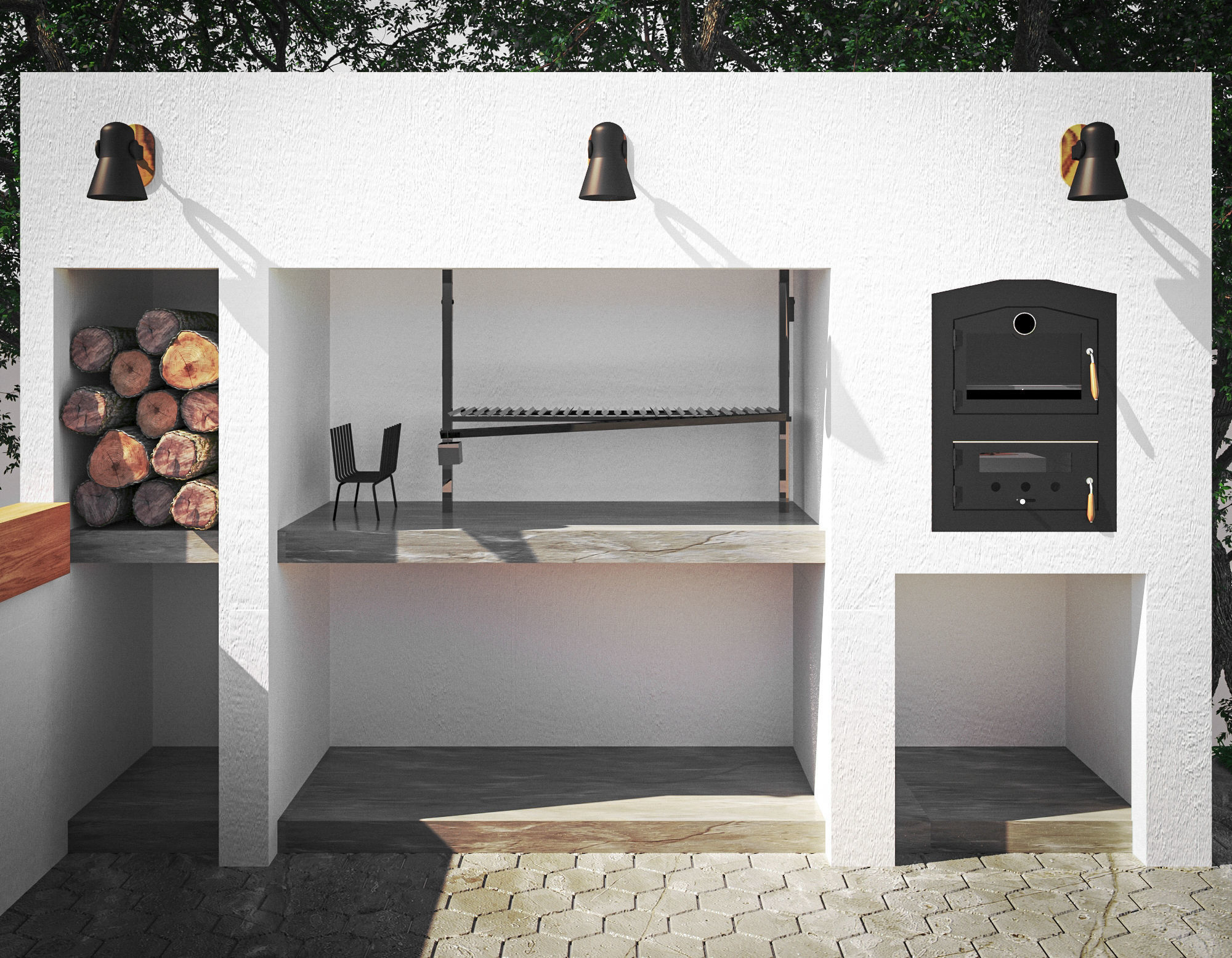 Quincho Barbecue  Grill 3D model_4