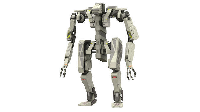 WarBot Rigged Low-poly 3D model