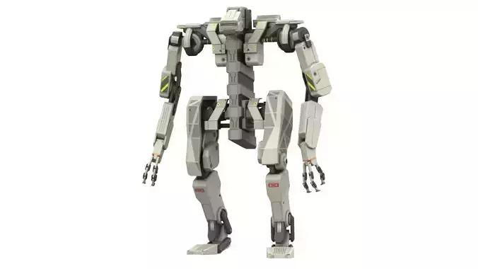 WarBot Rigged Low-poly 3D model