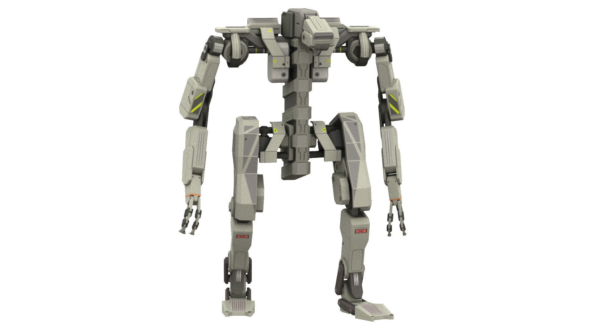 WarBot Rigged Low-poly 3D model_5