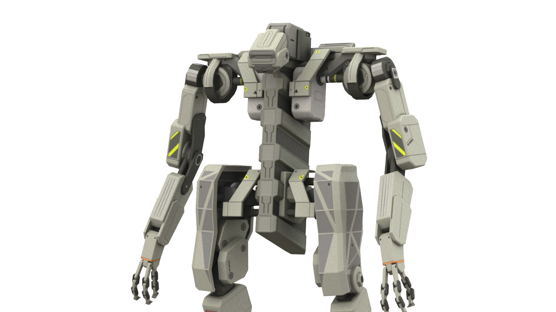 WarBot Rigged Low-poly 3D model_4