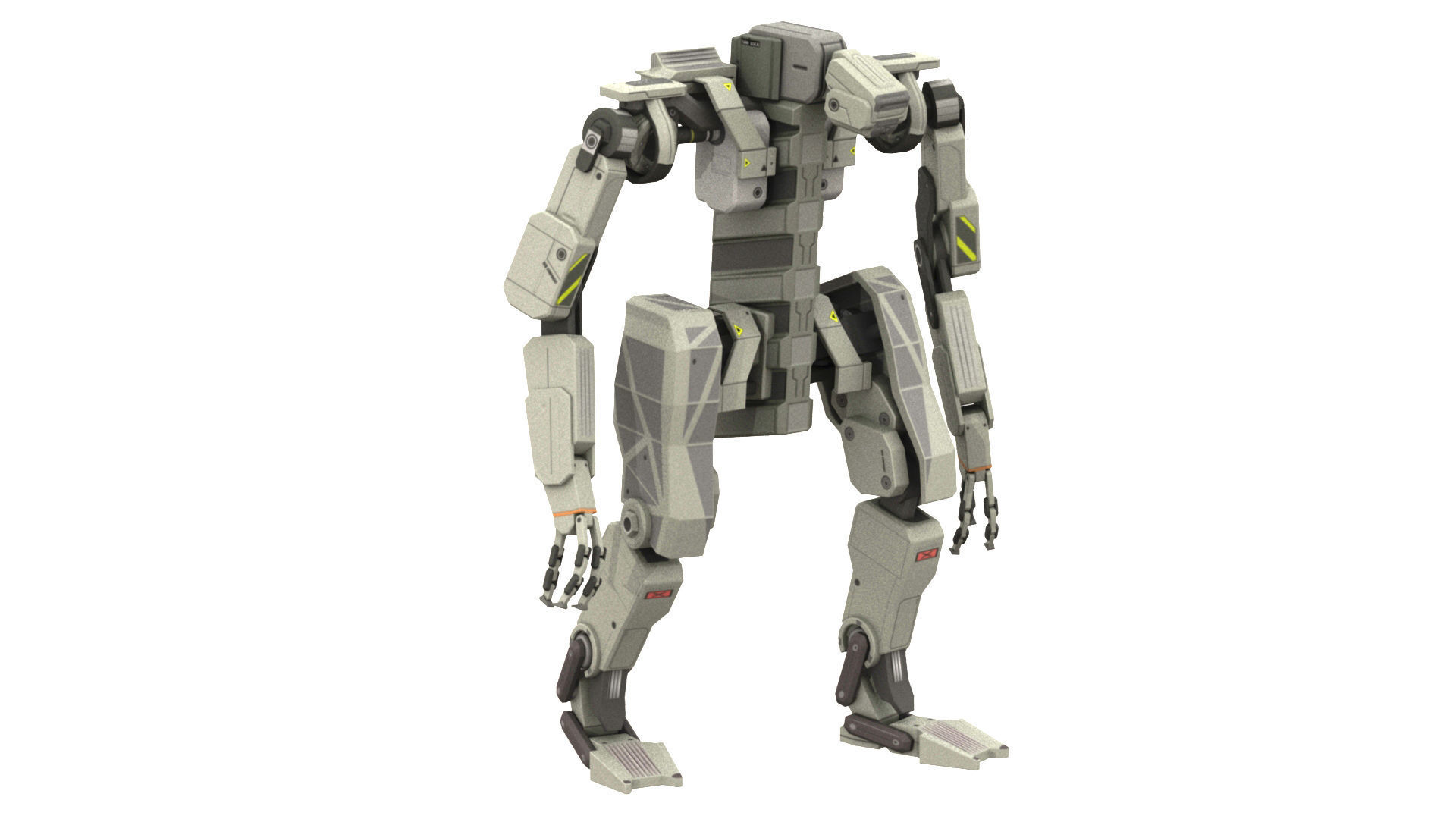 WarBot Rigged Low-poly 3D model_7