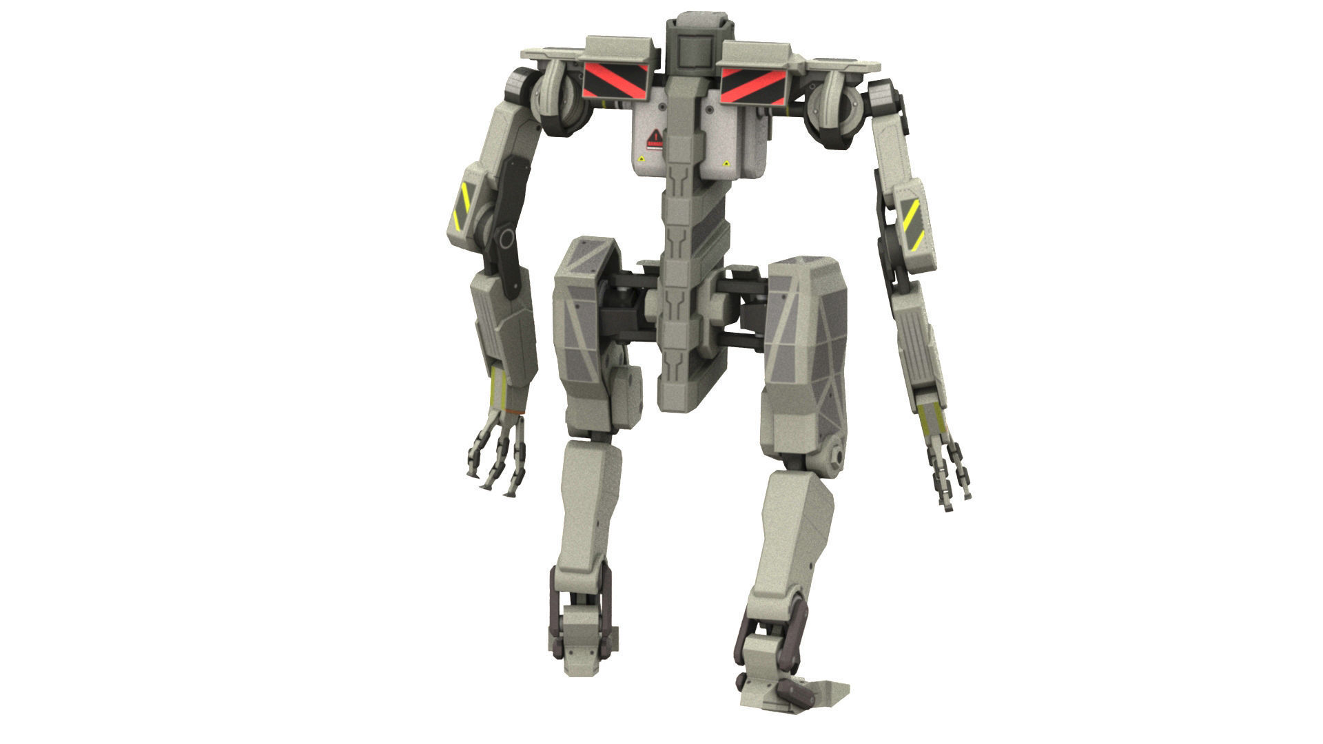 WarBot Rigged Low-poly 3D model_3