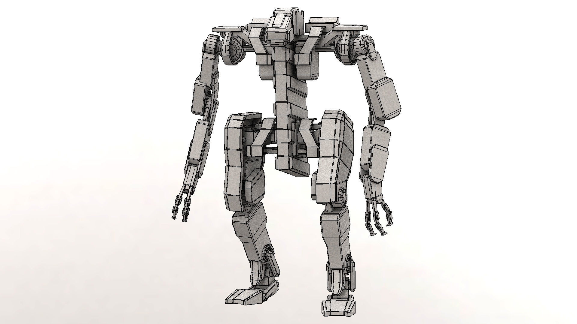 WarBot Rigged Low-poly 3D model_8