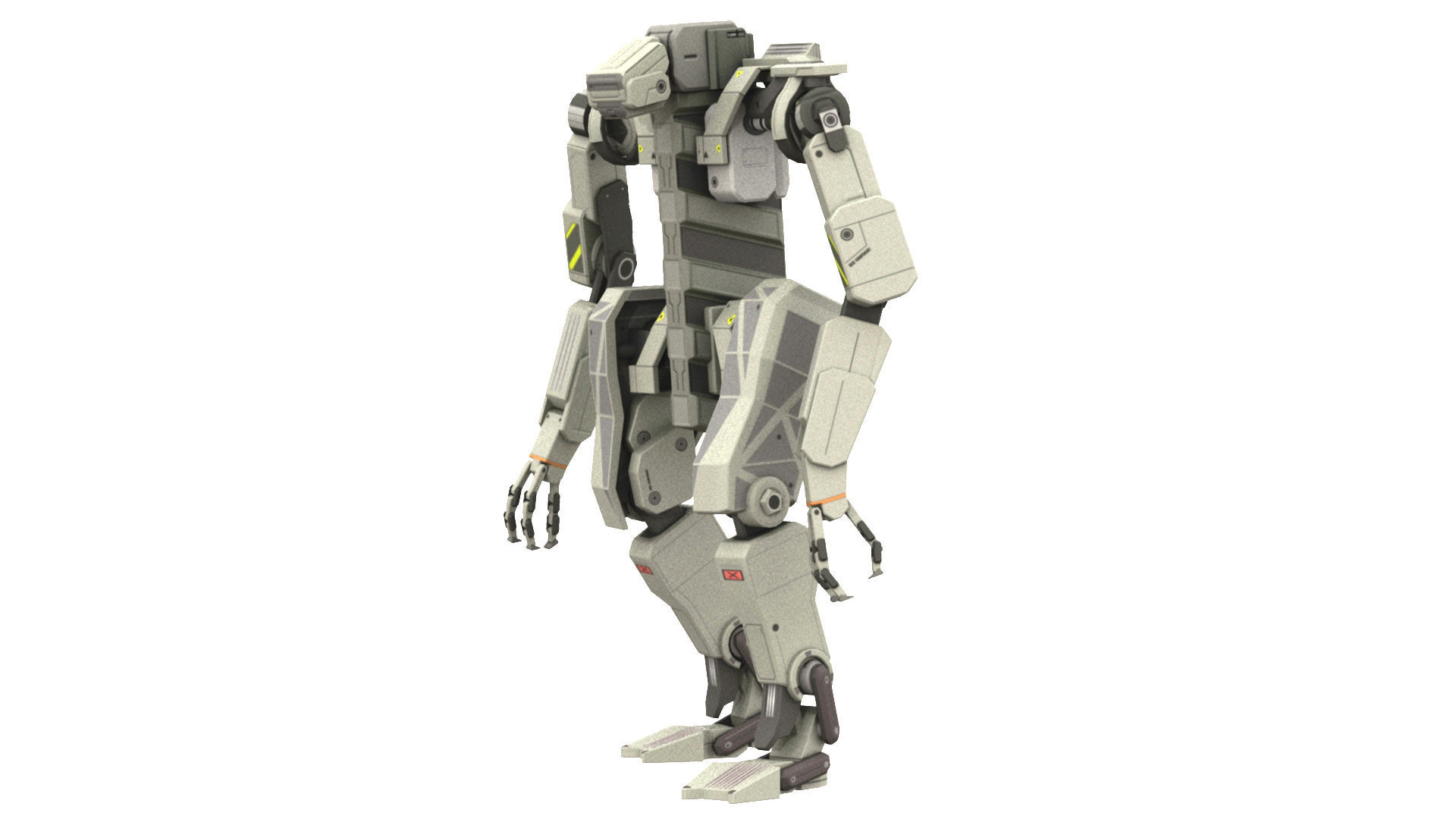 WarBot Rigged Low-poly 3D model_6