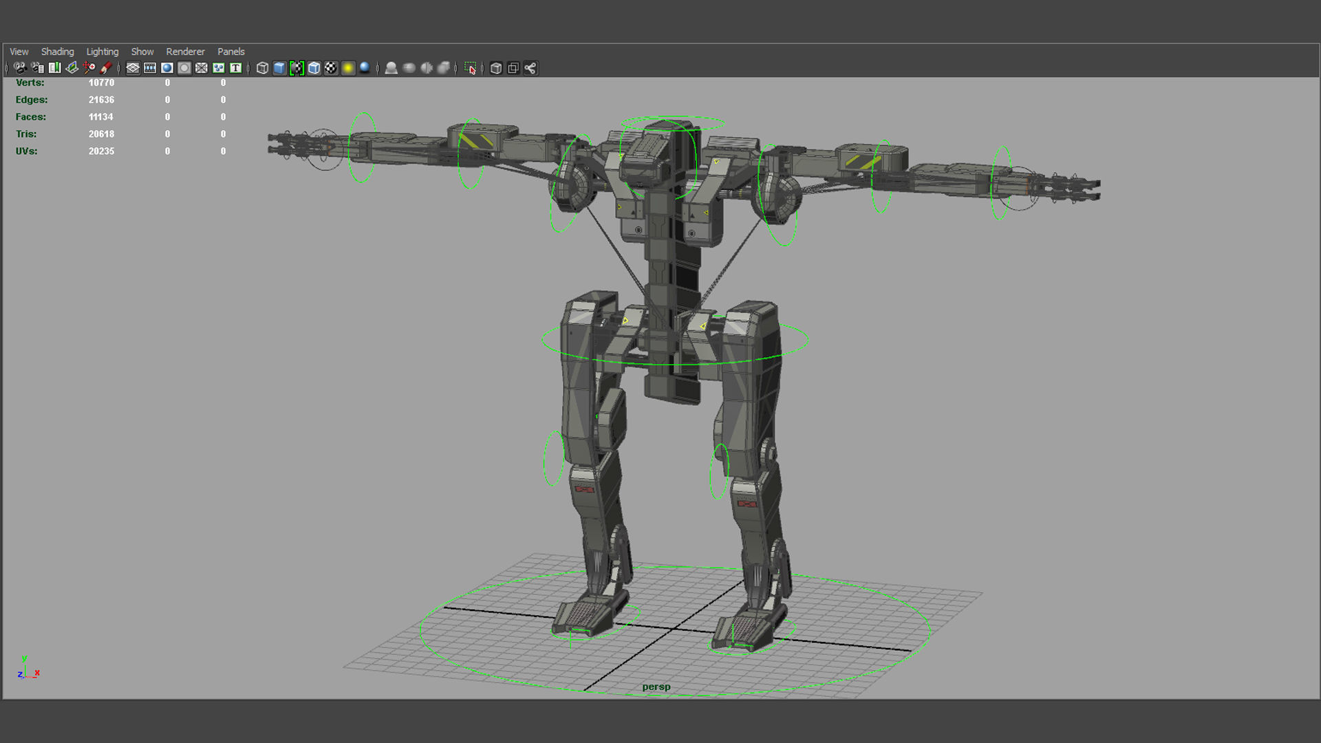 WarBot Rigged Low-poly 3D model_9