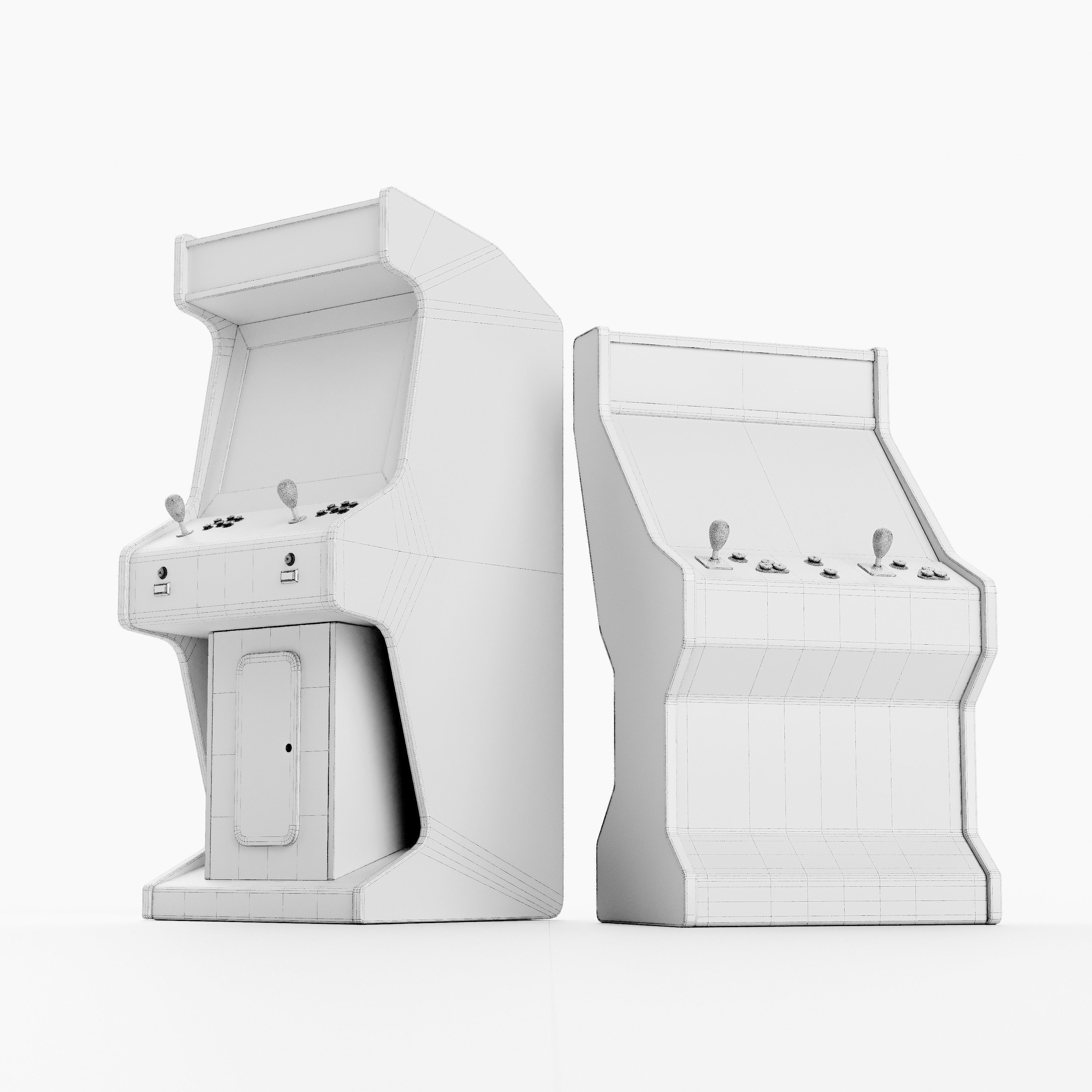 Arcade Game Machine Cabinet 3D model_16