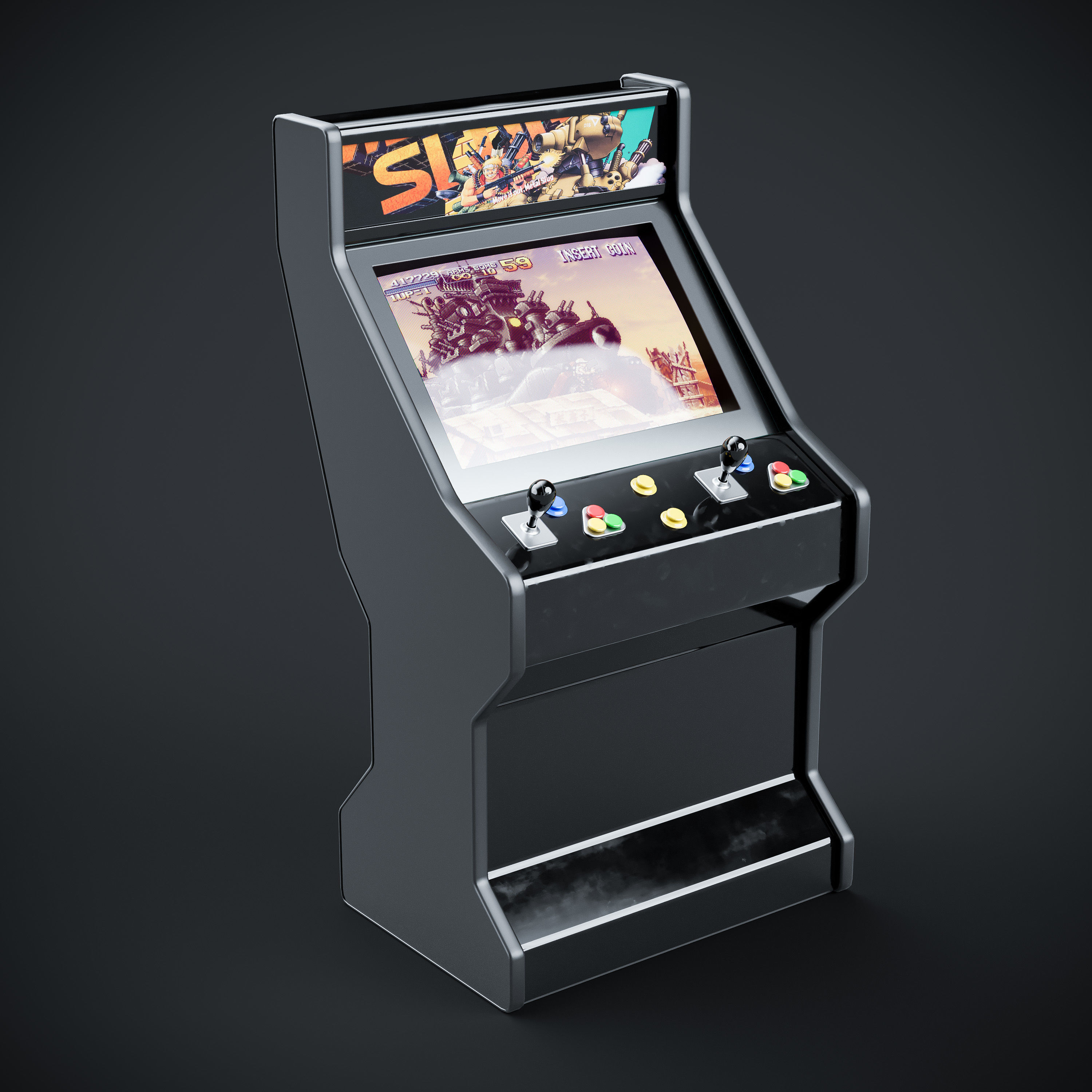 Arcade Game Machine Cabinet 3D model_7
