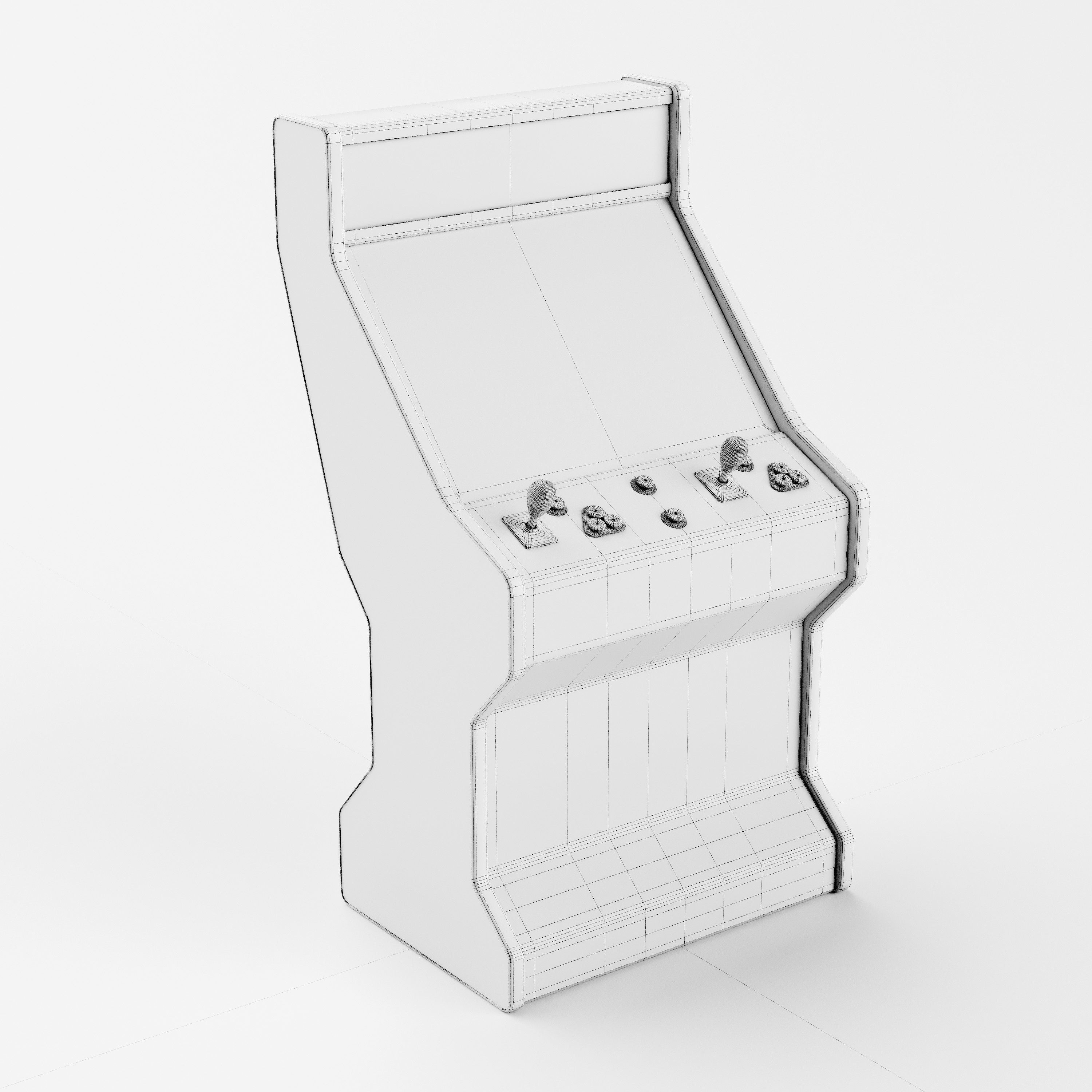 Arcade Game Machine Cabinet 3D model_22