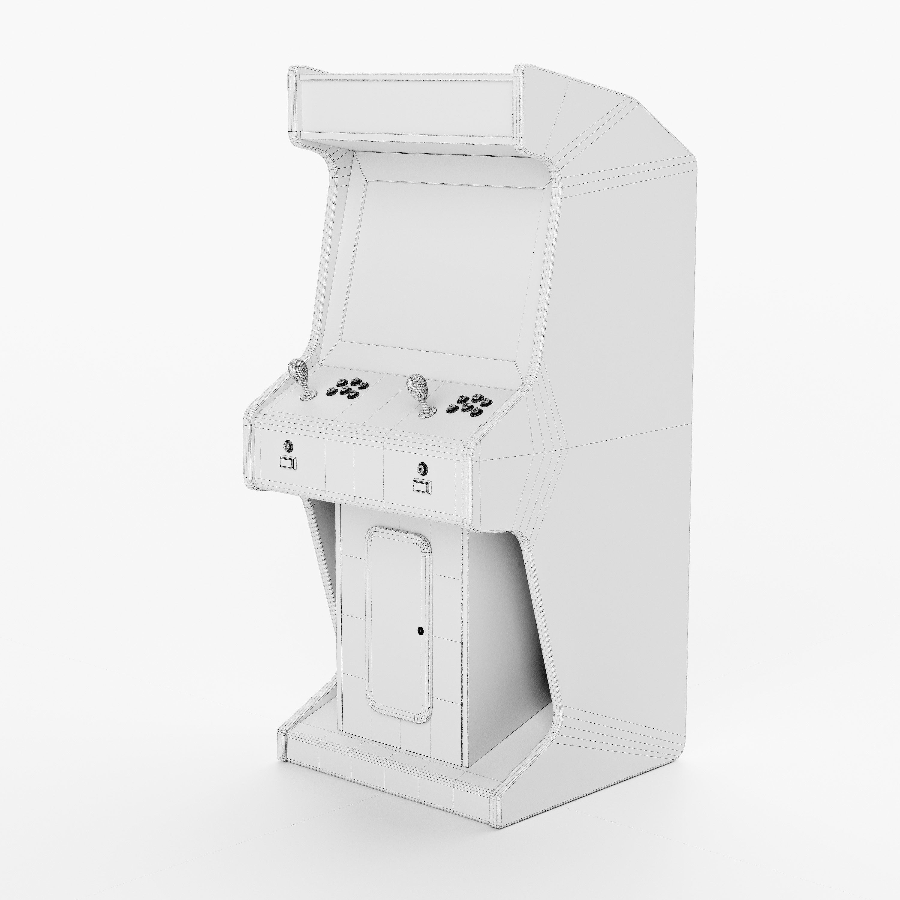 Arcade Game Machine Cabinet 3D model_19