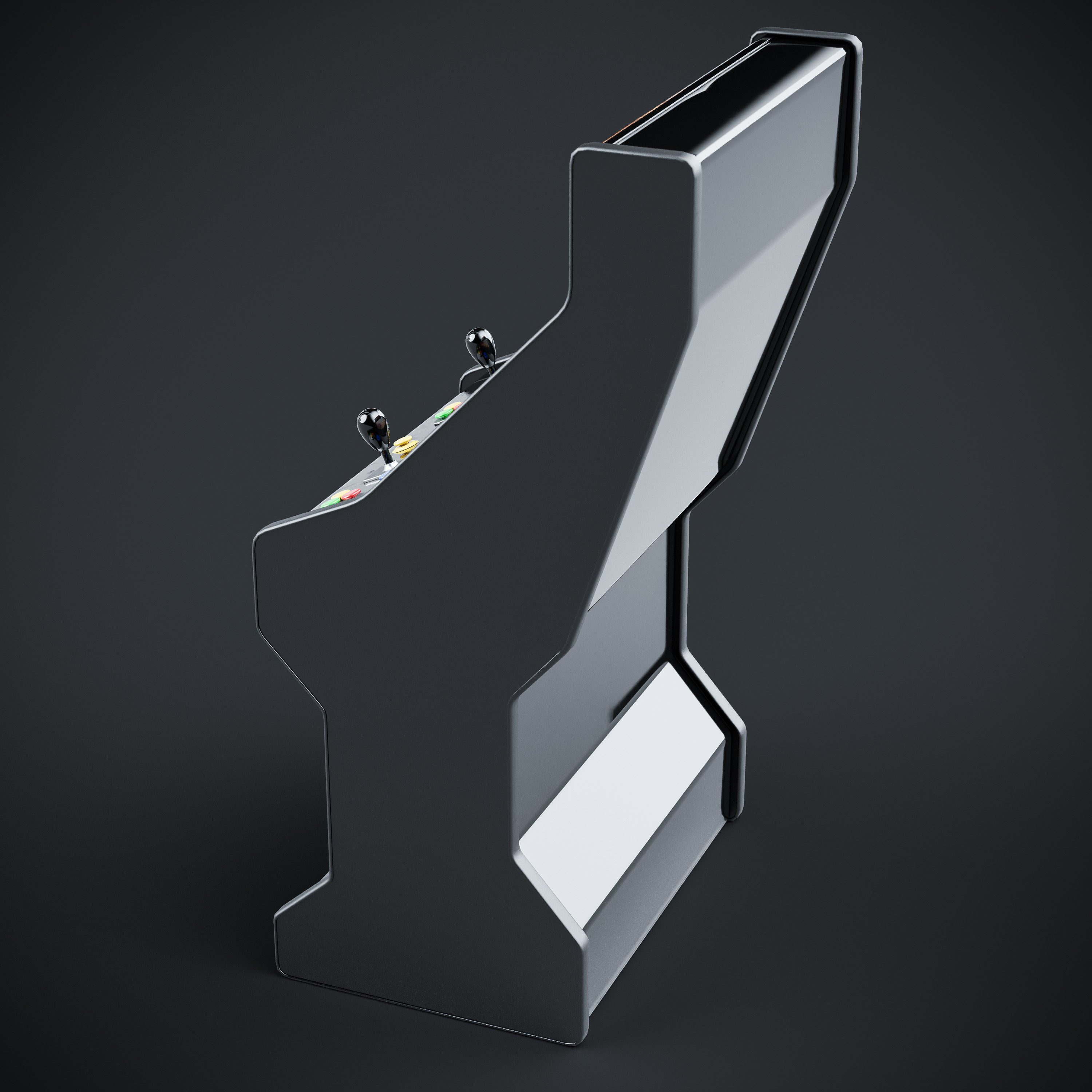 Arcade Game Machine Cabinet 3D model_10
