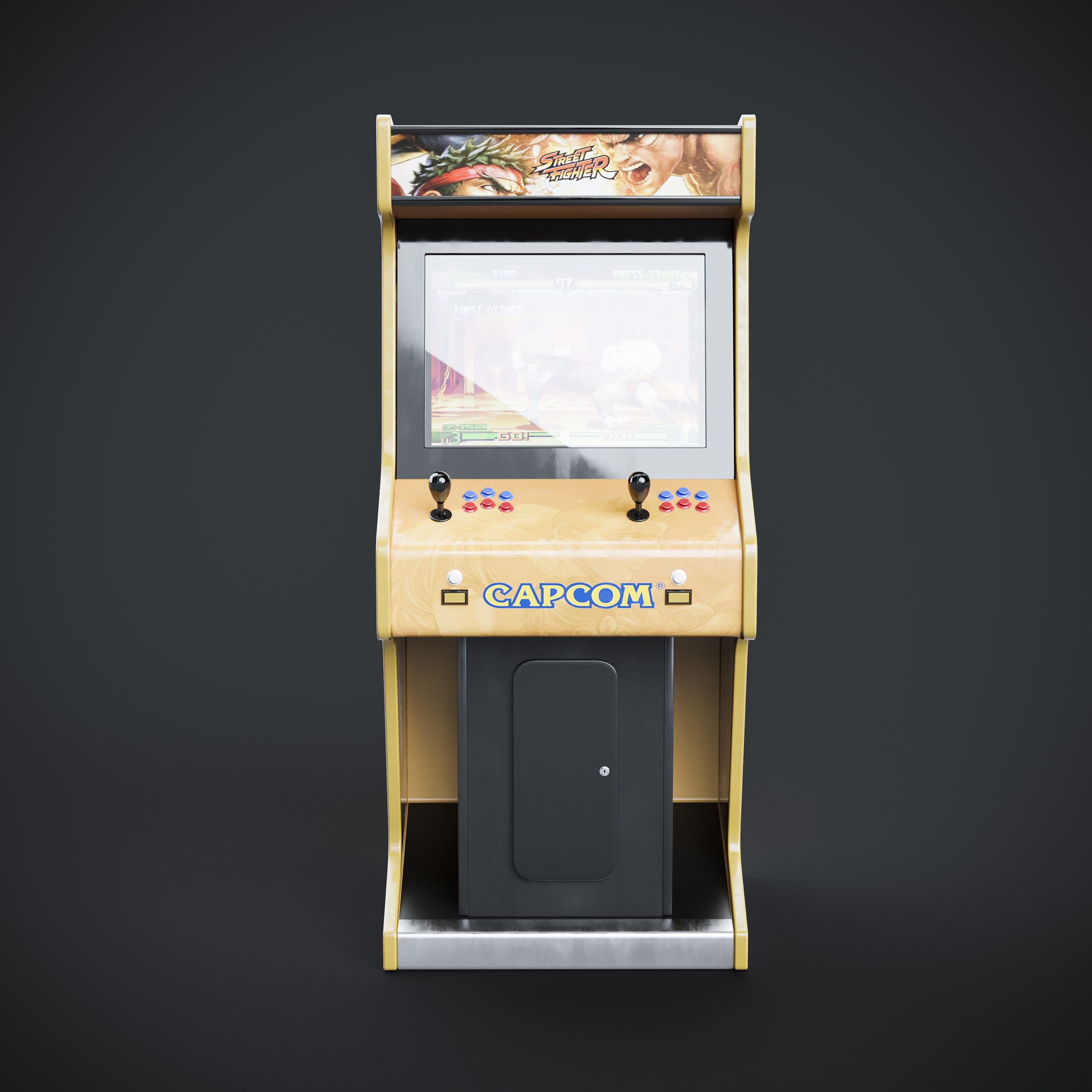 Arcade Game Machine Cabinet 3D model_3
