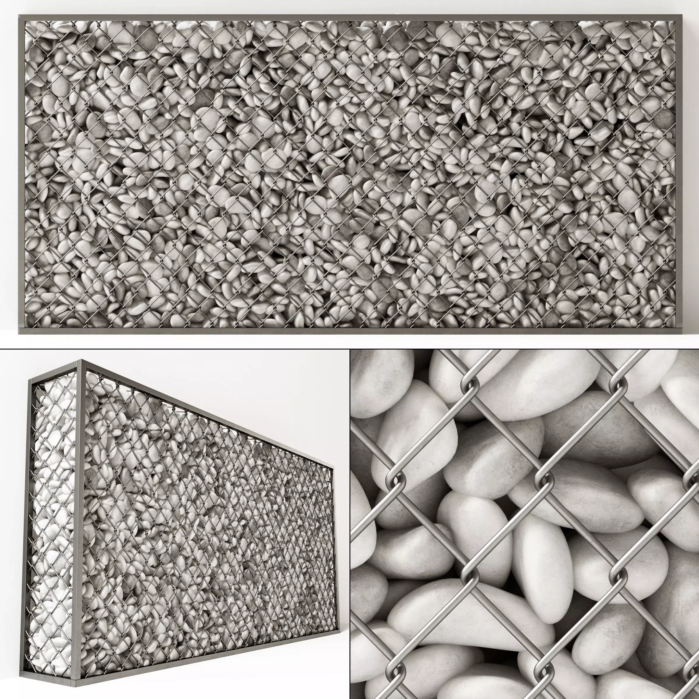 Gabion pebble low n6 Two 3D model_0